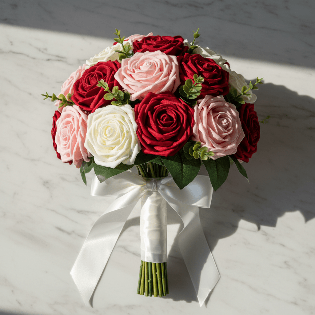 Mixed flower bouquet with carnations and tulips